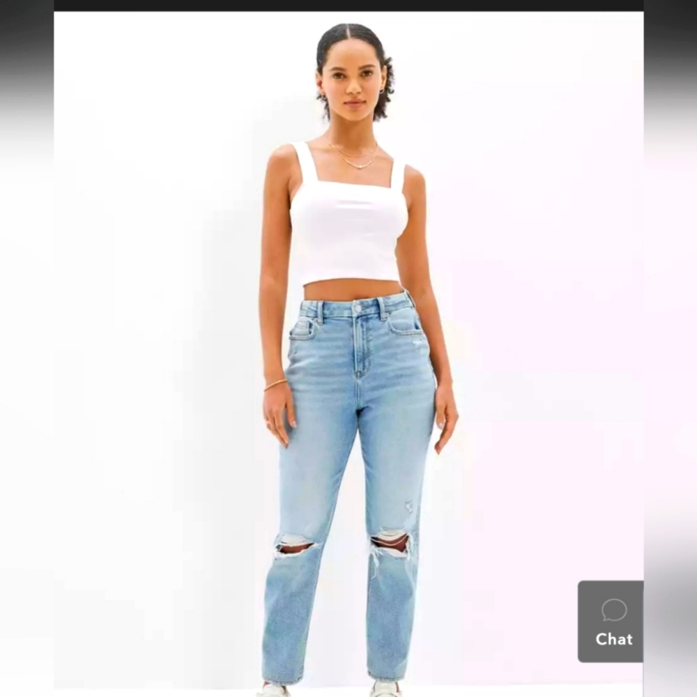 American eagle ripped curvy mom jean